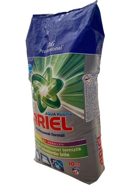 Professional Aqua Pudra Parlak Renkler 10 kg Toz Çamaşır Deterjanı 67 Yıkama fiyatları