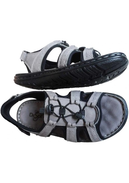 Erkek Deri Sandalet 024-0044 - Gri indirimleri