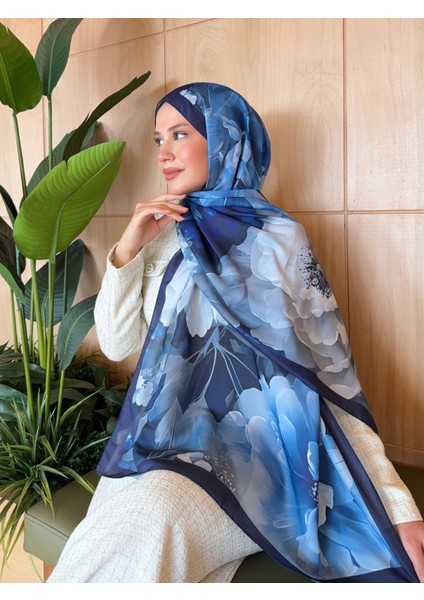 Desenli Pamuk Soft Şal Soon Serisi Lacivert Mavi PS154 fırsatları