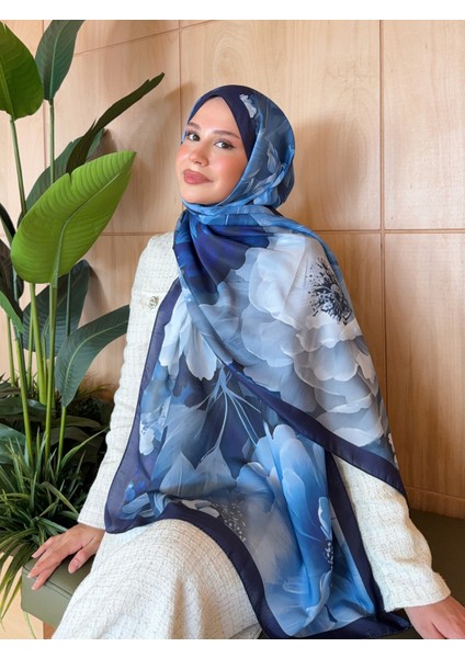 Desenli Pamuk Soft Şal Soon Serisi Lacivert Mavi PS154 indirimleri