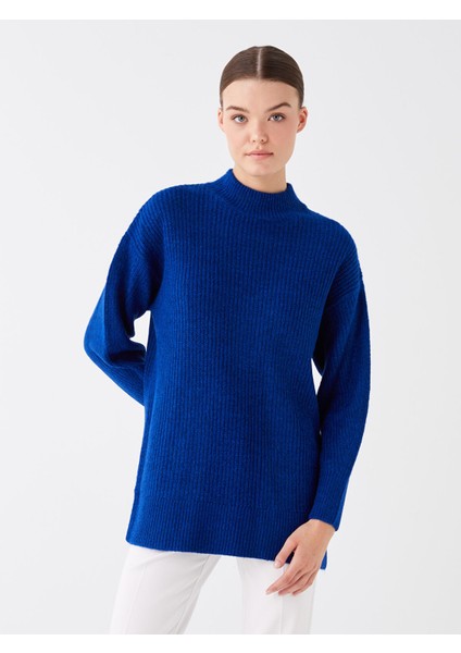 Yeni Sezon Yarım Balıkçı Yaka Düz Uzun Kollu Kadın Triko Tunik fiyatları