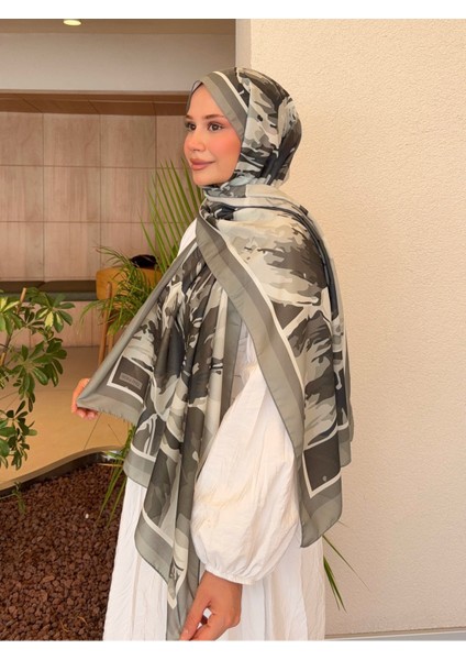 Desenli Pamuk Soft Şal Ilham Serisi Haki Yeşil PS64 indirimleri