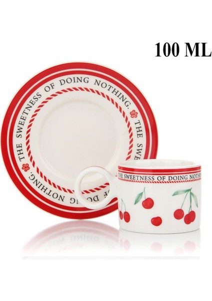 Porselen 2 Kişilik Türk Kahvesi Takımı – Kiraz Desenli | 100 ml modelleri