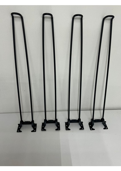 50 cm Siyah Metal Katlanır Masa Ayağı - 4'lü Set | Pratik Yer Sofrası & Masa Ayağı