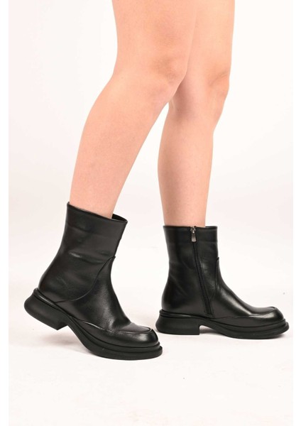 Bağcıksız Fermuarlı Termo Taban Hakiki Deri Casual Bot 336-01189 Kadın Bot