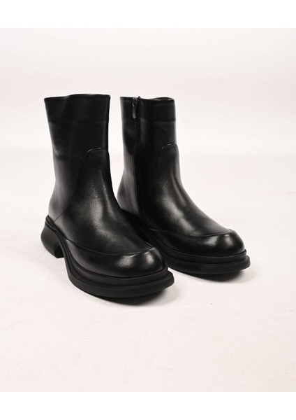Bağcıksız Fermuarlı Termo Taban Hakiki Deri Casual Bot 336-01189 Kadın Bot