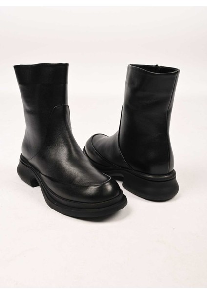 Bağcıksız Fermuarlı Termo Taban Hakiki Deri Casual Bot 336-01189 Kadın Bot