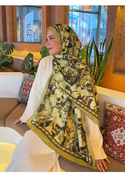 Desenli Pamuk Soft Şal Soon Serisi Yağ Yeşil PS103 fiyatları