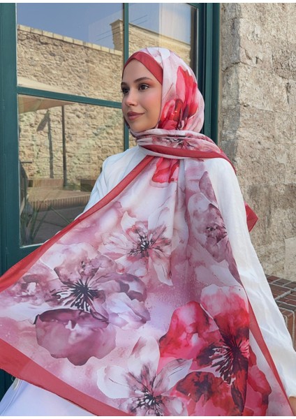 Gül Desen Pamuk Şal Bordo PS73 fiyatları