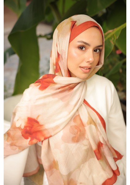 Desenli Bambu Kraş Şal Tok Duran Kadın Şal Kiremit fiyatları