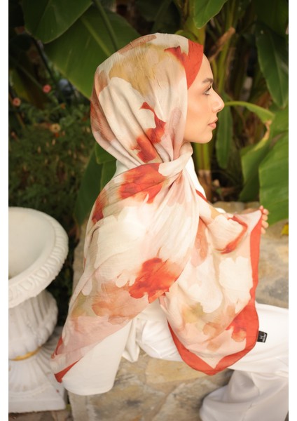 Desenli Bambu Kraş Şal Tok Duran Kadın Şal Kiremit indirimleri