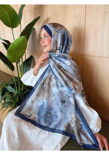 Desenli Pamuk Soft Şal Mena Serisi Lacivert Vizon PS66 modelleri
