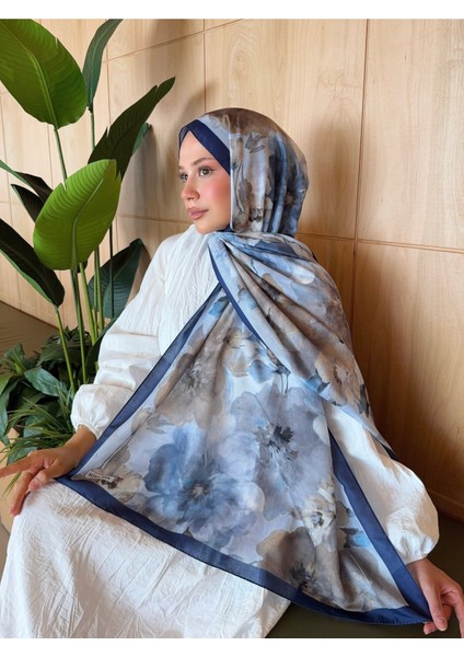 Desenli Pamuk Soft Şal Mena Serisi Lacivert Vizon PS66 indirimleri
