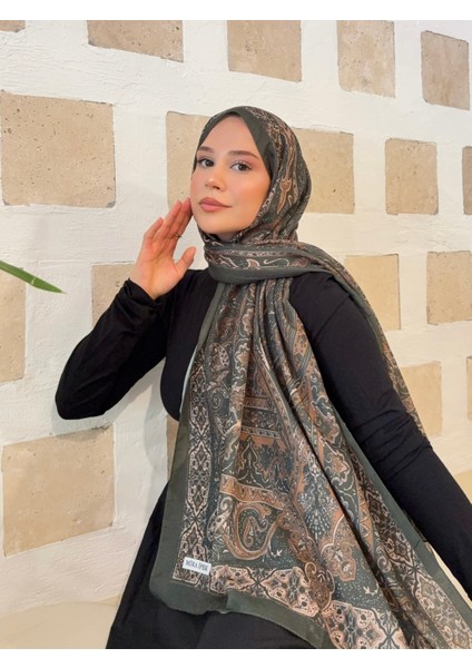 Retro Desenli Pamuk Şal Kadın Ps8