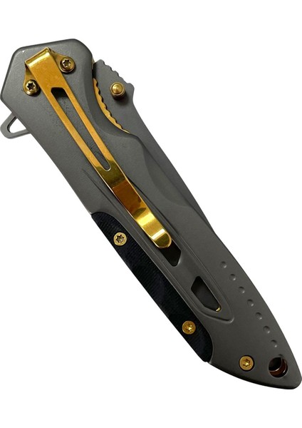 Swat Yarı Otomatik Altın Detaylı Kemer Klipsli Outdoor Çakı modelleri