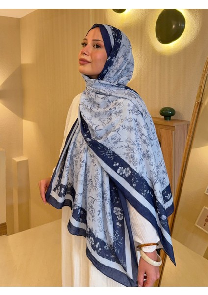 Desenli Bambu Kraş Şal Tok Duran Kadın Şal Lacivert Bebek Mavi indirimleri