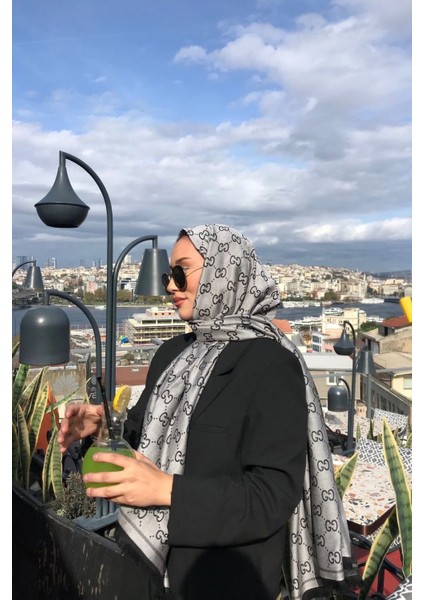 G Desenli Ipek Kaşmir Çift Taraflı Şal Siyah Gri fiyatları