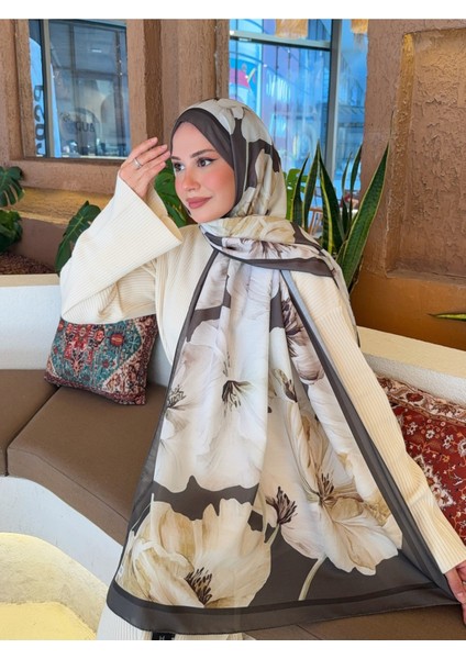 Desenli Pamuk Soft Şal Soon Serisi Yeşil Krem PS98 indirimleri