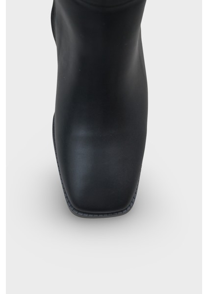 Merilyn Küt Burunlu Kalın Orta Topuklu Fermuarlı Uzun Kadın Çizme modelleri