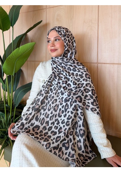 Desenli Pamuk Soft Şal Vera Serisi Krem Leopar PS147 fiyatları