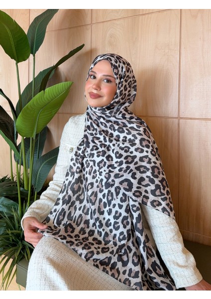 Desenli Pamuk Soft Şal Vera Serisi Krem Leopar PS147 fırsatları
