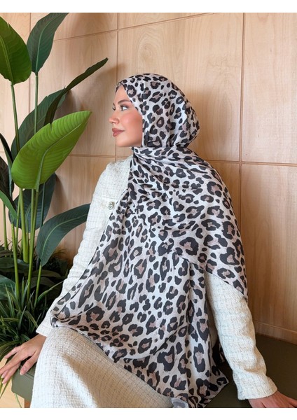 Desenli Pamuk Soft Şal Vera Serisi Krem Leopar PS147 indirimleri