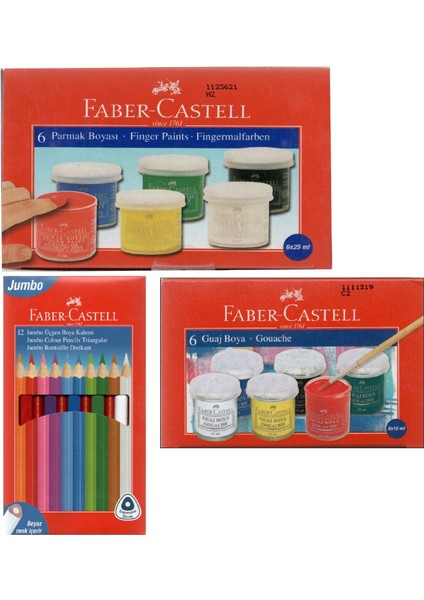 Parmak Boya + Guaj Boya + Jumbo Üçgen Boya Kalemi