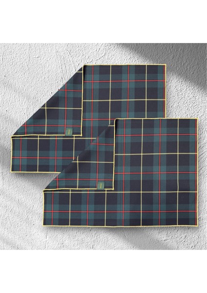 Ekose 2li Amerikan Servis 35 x 50 cm Yılbaşı Davet Yeni Yıl