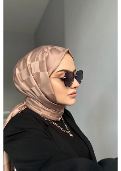 Dama Desen Jakar Şal - Üzüm