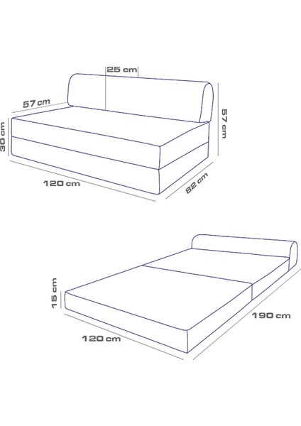 Yataklı Koltuk Magic Keten Görünümlü Çift Kişilik