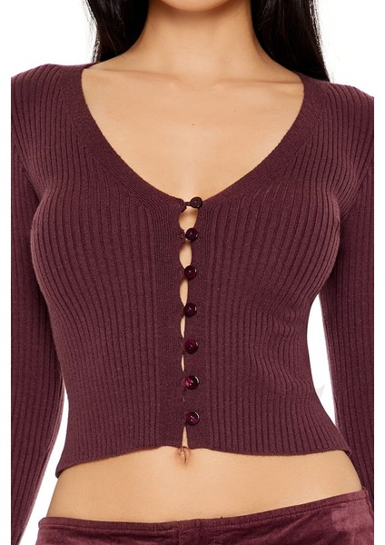 Crop Düğmeli Hırka indirimleri