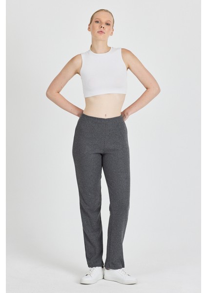 Kadın Füme Yüksek Bel Fitilli Bol Paça Günlük Ince Eşofman Altı Pijama fiyatları