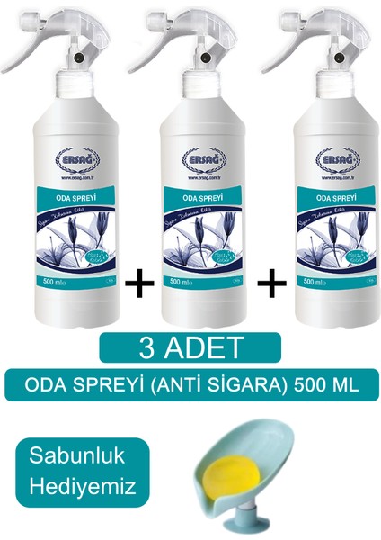 Oda Spreyi (3 Adet x Anti Sigara ) 500 ml - Sabunluk Hediyemiz 135-08