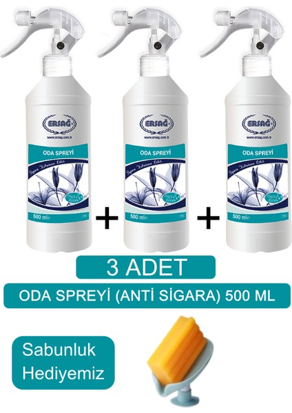 Oda Spreyi (3 Adet x Anti Sigara ) 500 ml - Sabunluk Hediyemiz 135-09