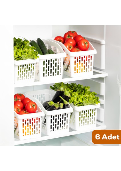 Org-23 6lı Çok Amaçlı Plastik Dolap Içi Düzenleyici Saklama Kutusu Organizer Sepet - Beyaz fiyatları