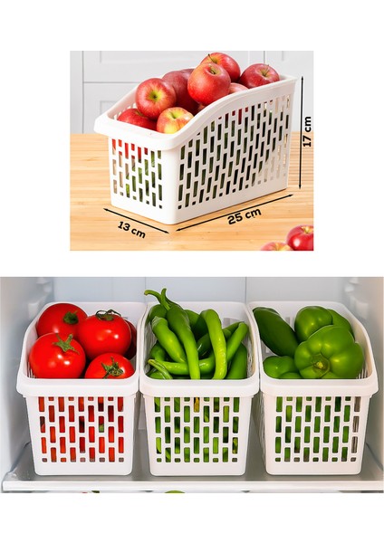 Org-23 6lı Çok Amaçlı Plastik Dolap Içi Düzenleyici Saklama Kutusu Organizer Sepet - Beyaz modelleri