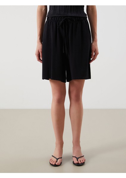 Yeni Sezon Beli Lastikli Keten Karışımlı Kadın Şort fiyatları
