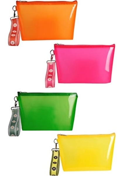 Papatya Desenli Yarı Şeffaf Çok Amaçlı Düzenleyici Çanta Silikon/Plastik Günlük Kullanım