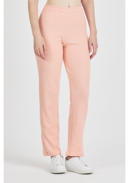 Kadın Yavruağzı Yüksek Bel Fitilli Bol Paça Günlük Ince Eşofman Altı Pijama indirimleri