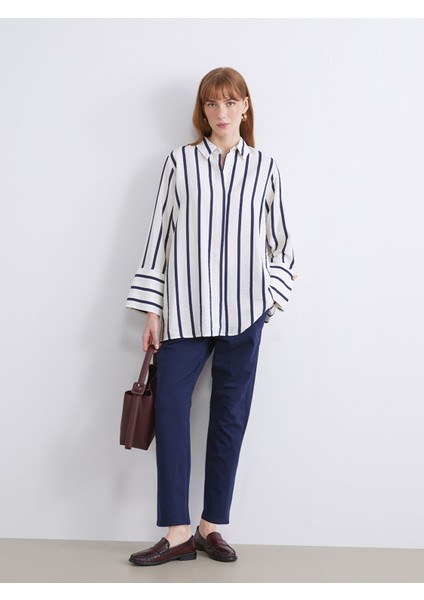 Yeni Sezon Büyük Beden Çizgili Kadın Gömlek Tunik fiyatları