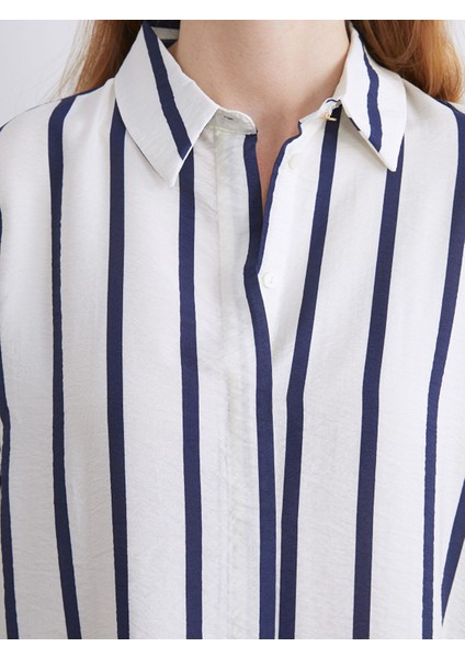 Yeni Sezon Büyük Beden Çizgili Kadın Gömlek Tunik modelleri