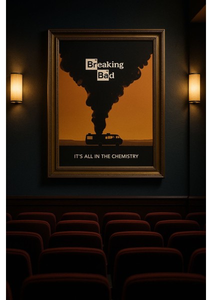 Breaking Bad Sinematik Minimal Poster – “ıt’s All In The Chemistry” Duvar Tablosu (Çerçeveli)