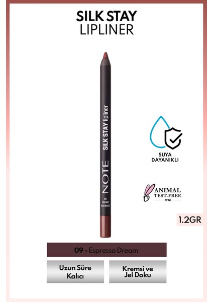 Silk Stay Lipliner Suya Dayanıklı Ipeksi Dudak Kalemi - 09 Espresso Dream - Kahverengi