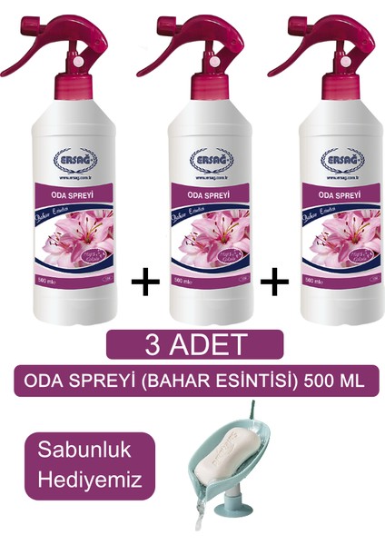 Oda Spreyi ( 3 Adet x Bahar Esintisi ) 500 Ml- Sabunluk Hediyemiz 136-006