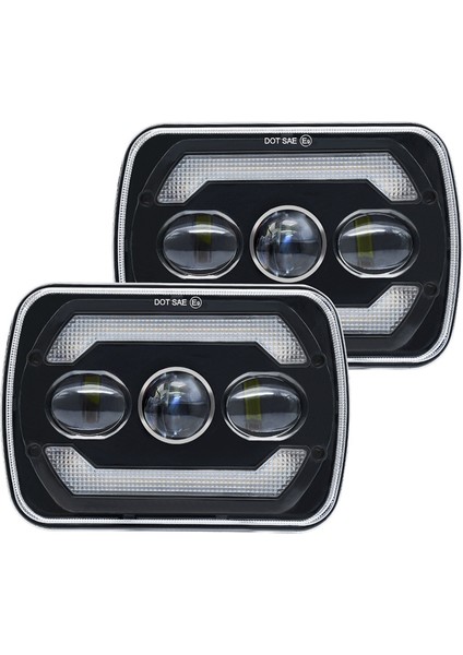 5x7 LED Farlar, 180W 7x6 Farlar Sarı Dönüş Sinyali Yj Xj Kamyonlar Için Beyaz Drl H6054 H5054 H6054LL (Yurt Dışından) fiyatları