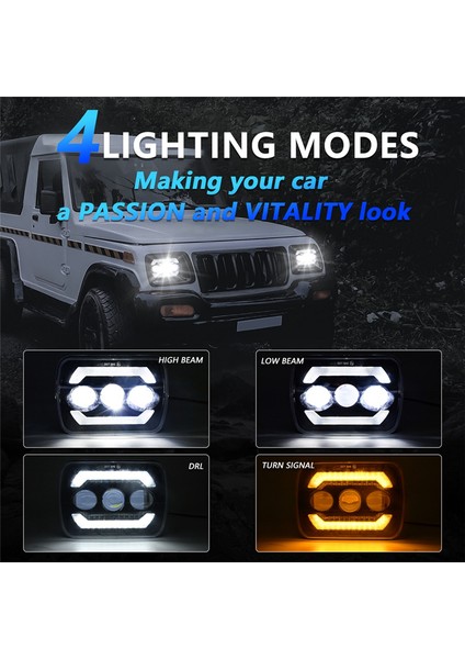 5x7 LED Farlar, 180W 7x6 Farlar Sarı Dönüş Sinyali Yj Xj Kamyonlar Için Beyaz Drl H6054 H5054 H6054LL (Yurt Dışından) indirimleri