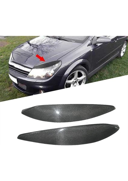 Araba Gerçek Karbon Fiber Ön Far Lamba Kaşları Göz Kapakları Kalıplama Kapak Kapakları Vauxhall Opel Astra H 2004-2009 (Yurt Dışından) fiyatları