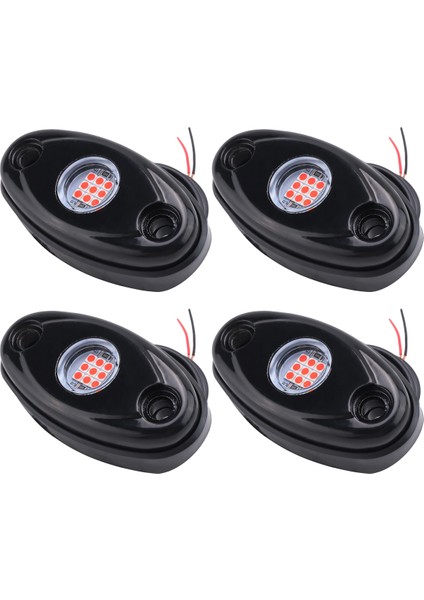4 Kapsül LED Kaya Işıkları Kiti Su Geçirmez Raptor Atv Raptor Offroad Tekne-Kırmızı (Yurt Dışından)