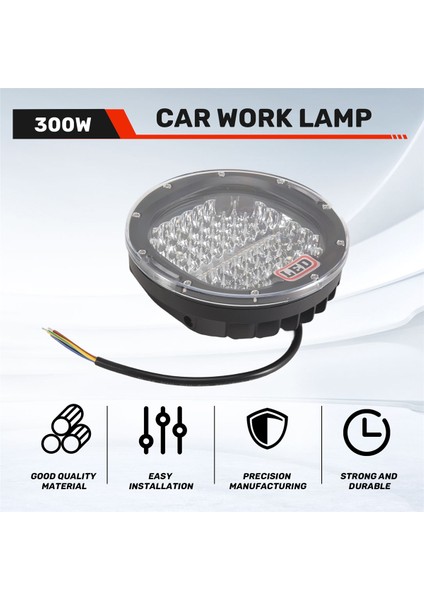 7 Inç 300W Offroad LED Iş Işık Çubuğu Beyaz+Kehribar, Kamyon Için Yuvarlak Spot Işığı Araba Iş Lambası 4WD 4x4 Atv Utv Suv (Yurt Dışından) fırsatları