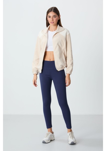 İndigo Yüksek Bel Termal Slim Fit Dar Paça Kadın Tayt - 94577